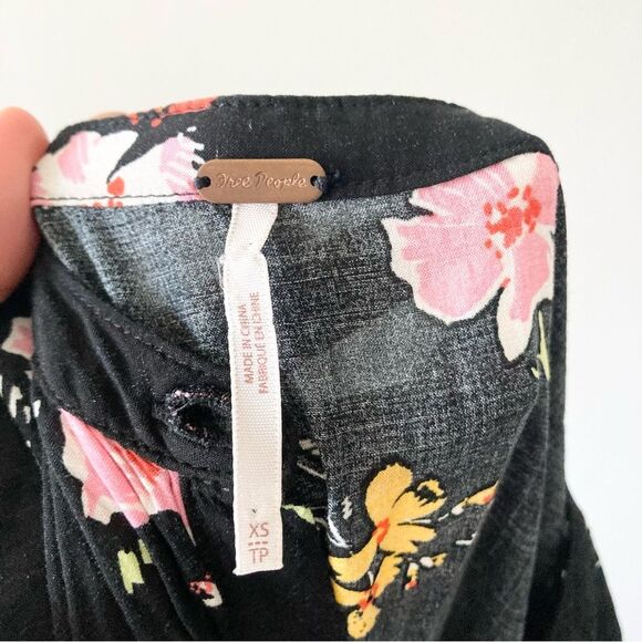 Free People Greatest Day Black Floral Mini Dress Size XS - Picture 4 of 5